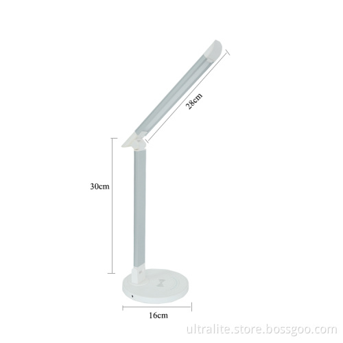 Modern Aluminum Dimmable Touch Control Folding Working Led Table Lamp Reading With Wireless Charging